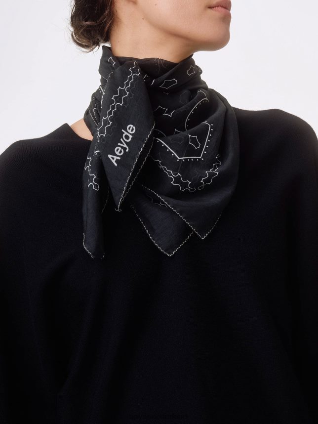 accessoire nl Aeyde Dallas zwart katoen/zijde 624HJR303