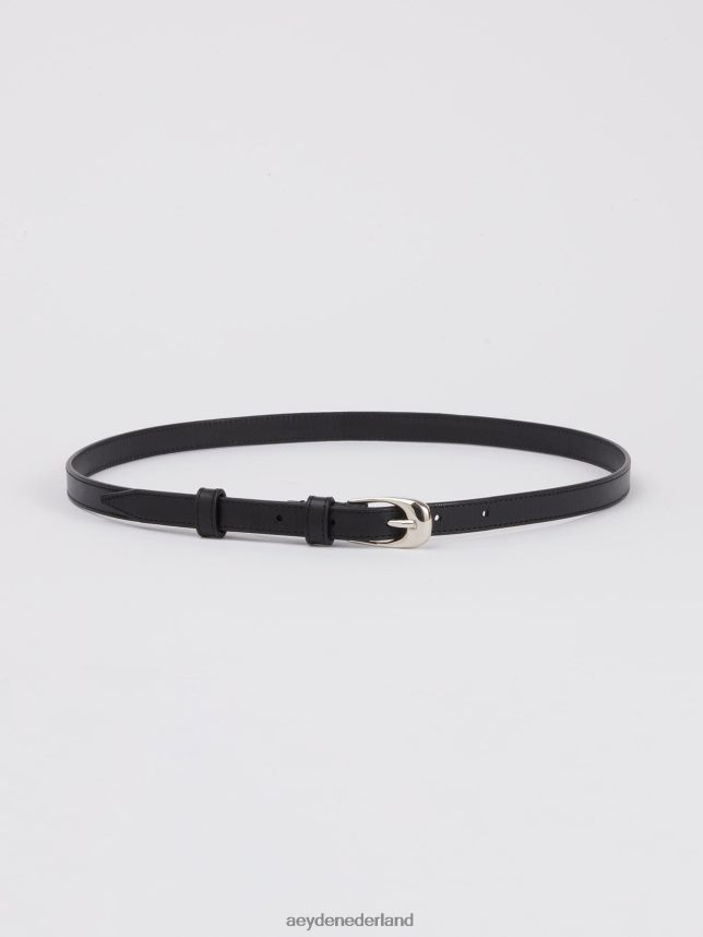 accessoire nl Aeyde eleanor zwart/zilver kalf 624HJR295