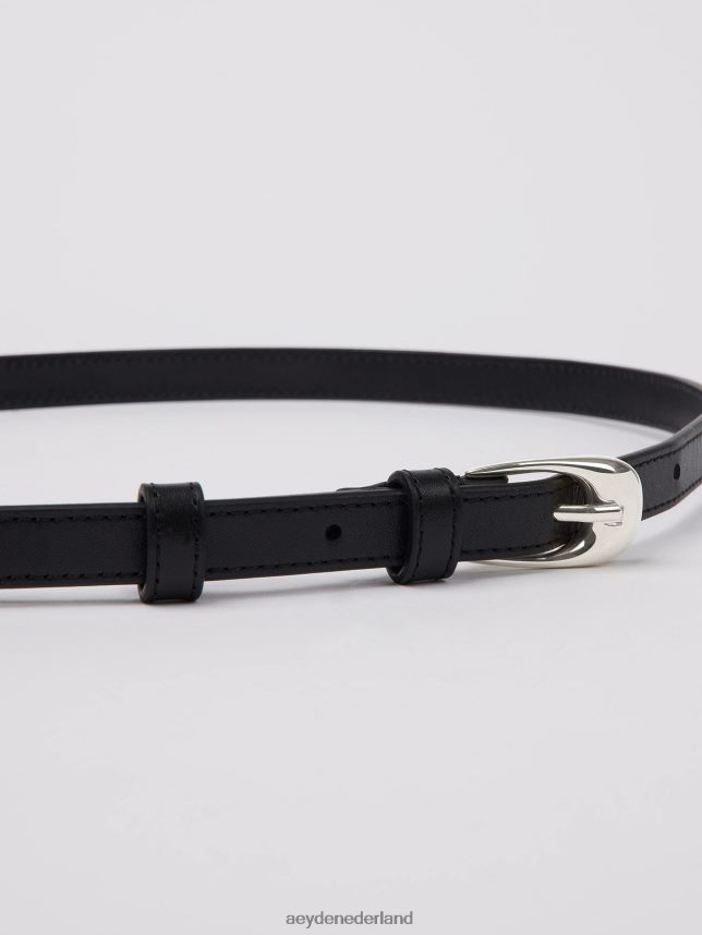 accessoire nl Aeyde eleanor zwart/zilver kalf 624HJR295