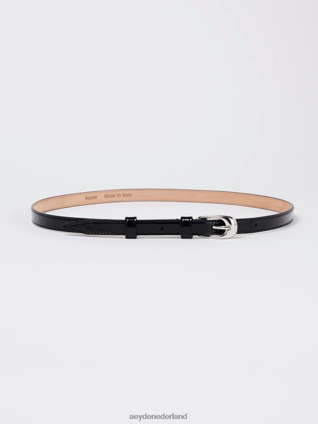 accessoire nl Aeyde eleanor zwart/zilver lak 624HJR297