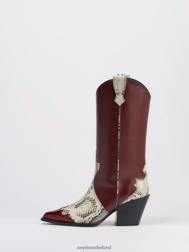 schoenen nl Aeyde Ariël port/romig kalfsvlees/slang 624HJR262