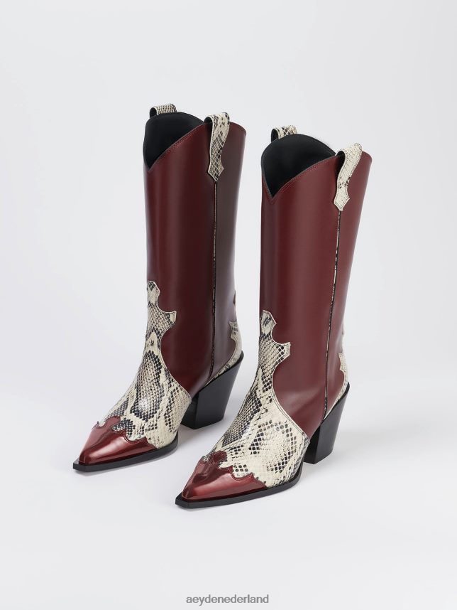 schoenen nl Aeyde Ariël port/romig kalfsvlees/slang 624HJR262