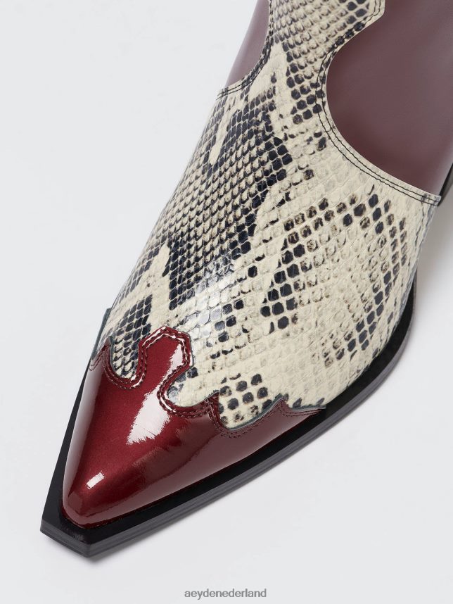 schoenen nl Aeyde Ariël port/romig kalfsvlees/slang 624HJR262