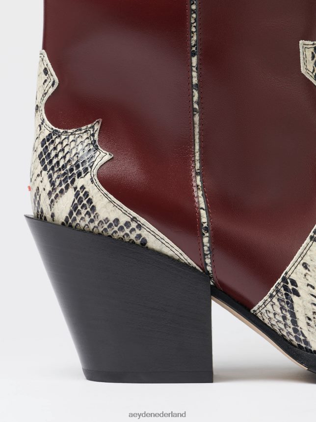 schoenen nl Aeyde Ariël port/romig kalfsvlees/slang 624HJR262