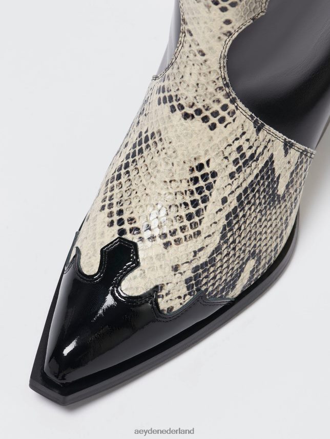 schoenen nl Aeyde Ariël zwart/romig kalf/slang 624HJR263