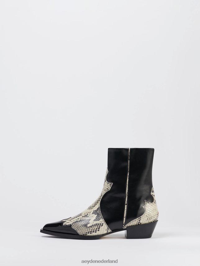 schoenen nl Aeyde Hester zwart/romig kalf/slang 624HJR256