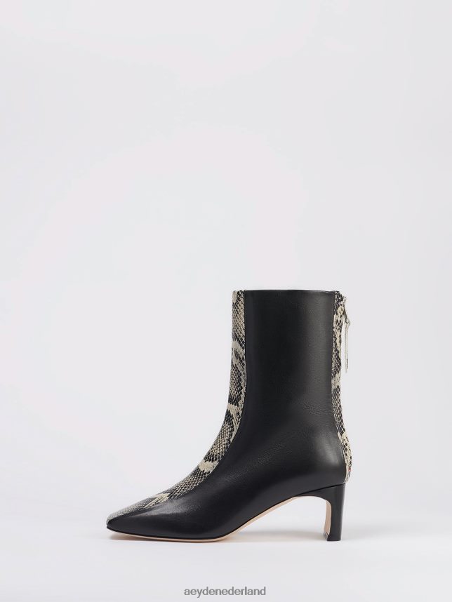 schoenen nl Aeyde manu zwart/romig kalf/slang 624HJR111