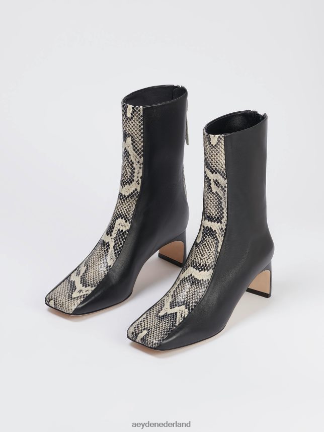 schoenen nl Aeyde manu zwart/romig kalf/slang 624HJR111