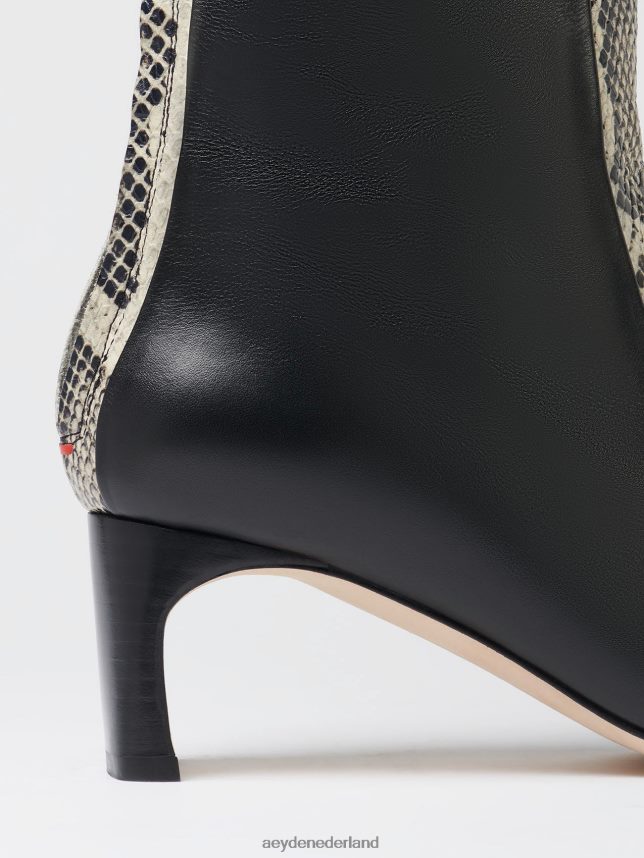 schoenen nl Aeyde morgane zwart/romig kalf/slang 624HJR113