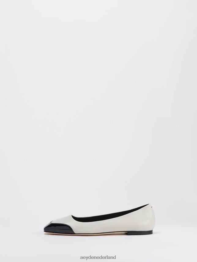 schoenen nl Aeyde iris krijt/zwart nappa/lak 624HJR185