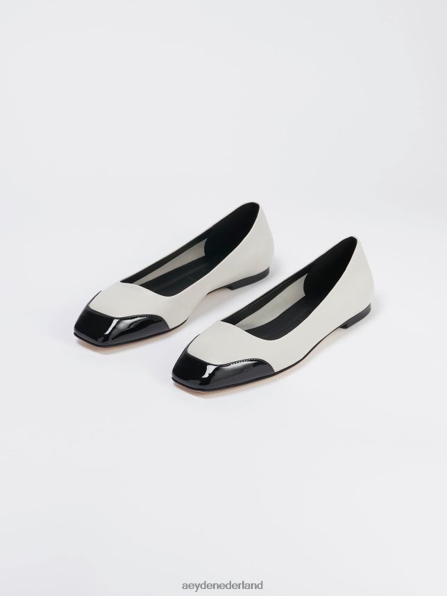 schoenen nl Aeyde iris krijt/zwart nappa/lak 624HJR185