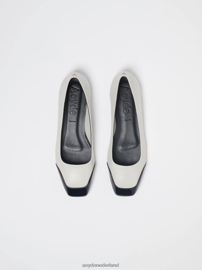 schoenen nl Aeyde iris krijt/zwart nappa/lak 624HJR185