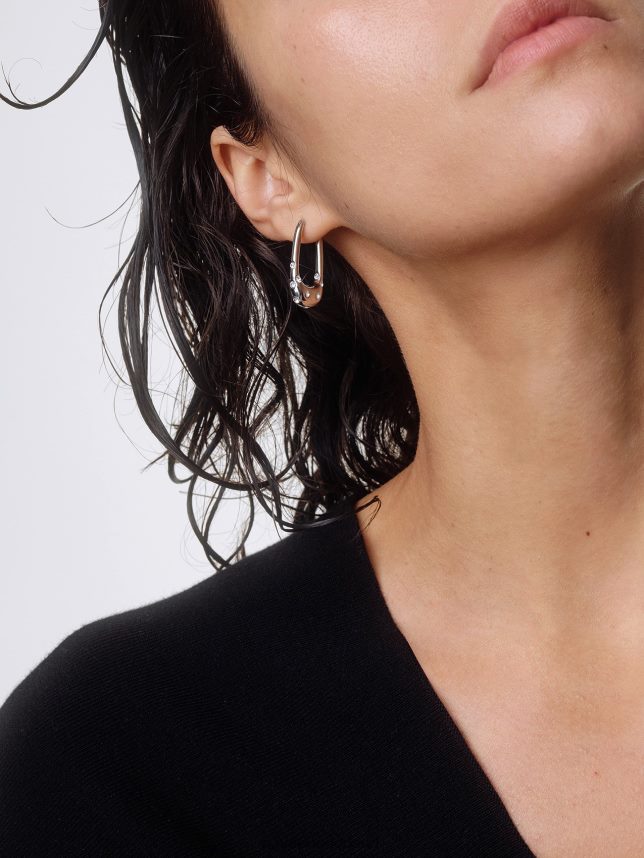 accessoire nl Aeyde Elias palladium/helder kristal 624HJR293