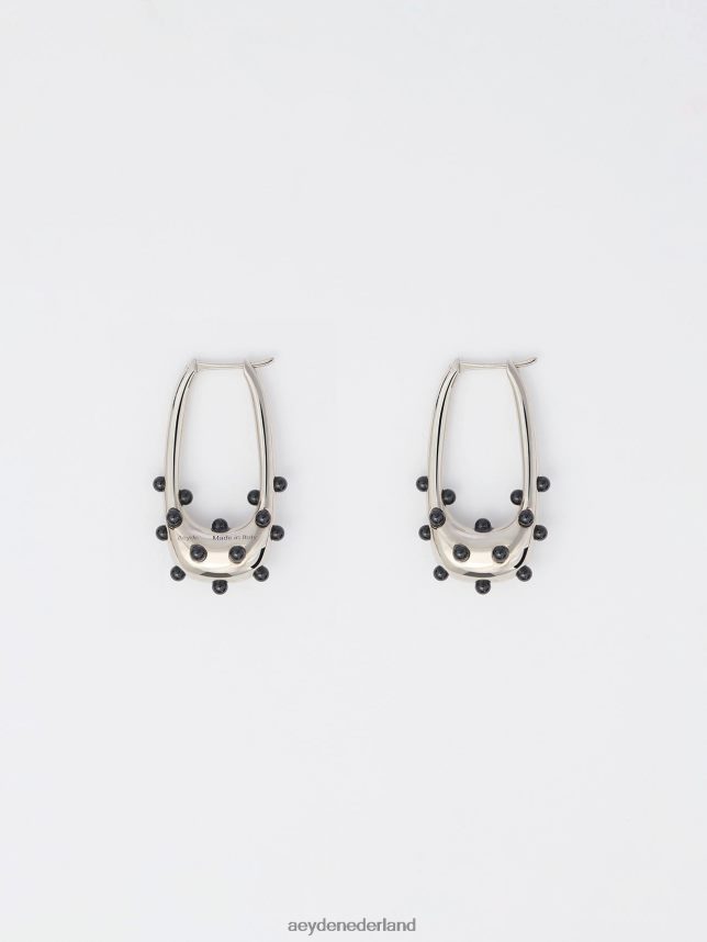 accessoire nl Aeyde Elias palladium/zwart verguld messing 624HJR291