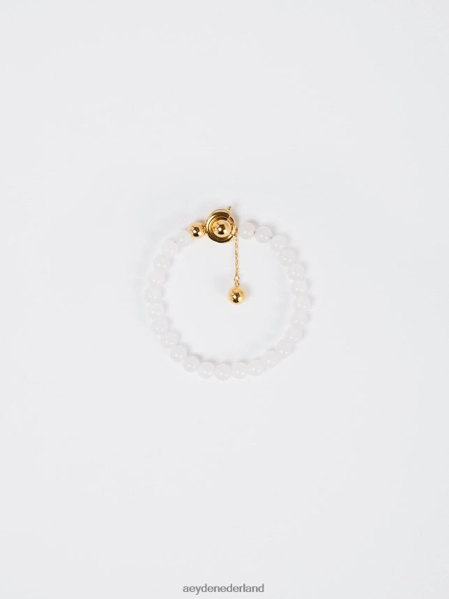 accessoire nl Aeyde seth goud witte jade 624HJR125