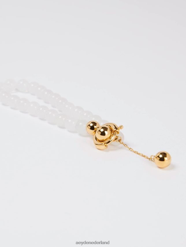 accessoire nl Aeyde seth goud witte jade 624HJR125